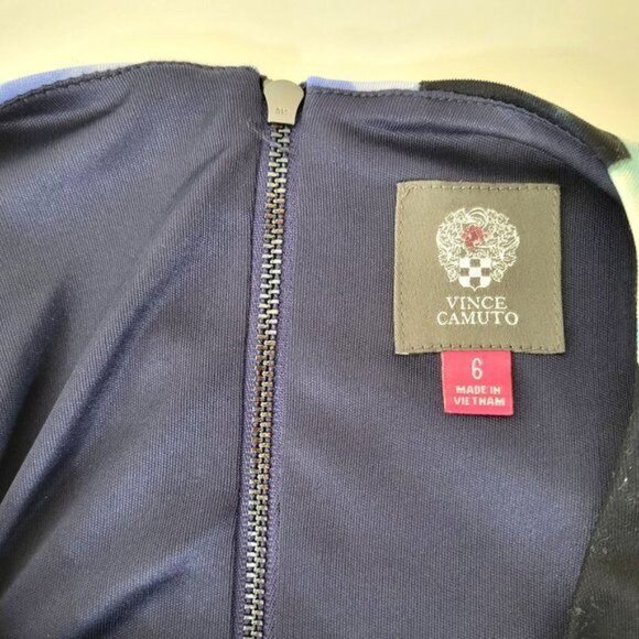 Vince Camuto Sleeveless Blue Floral Dress Size 6 - Picture 2 of 5